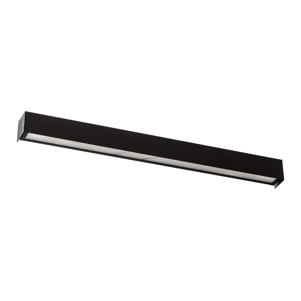 Vegglampe Straight L svart stål montert i stue