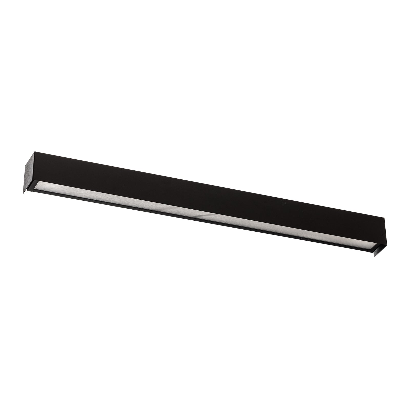 Vegglampe Straight L svart stål montert i stue