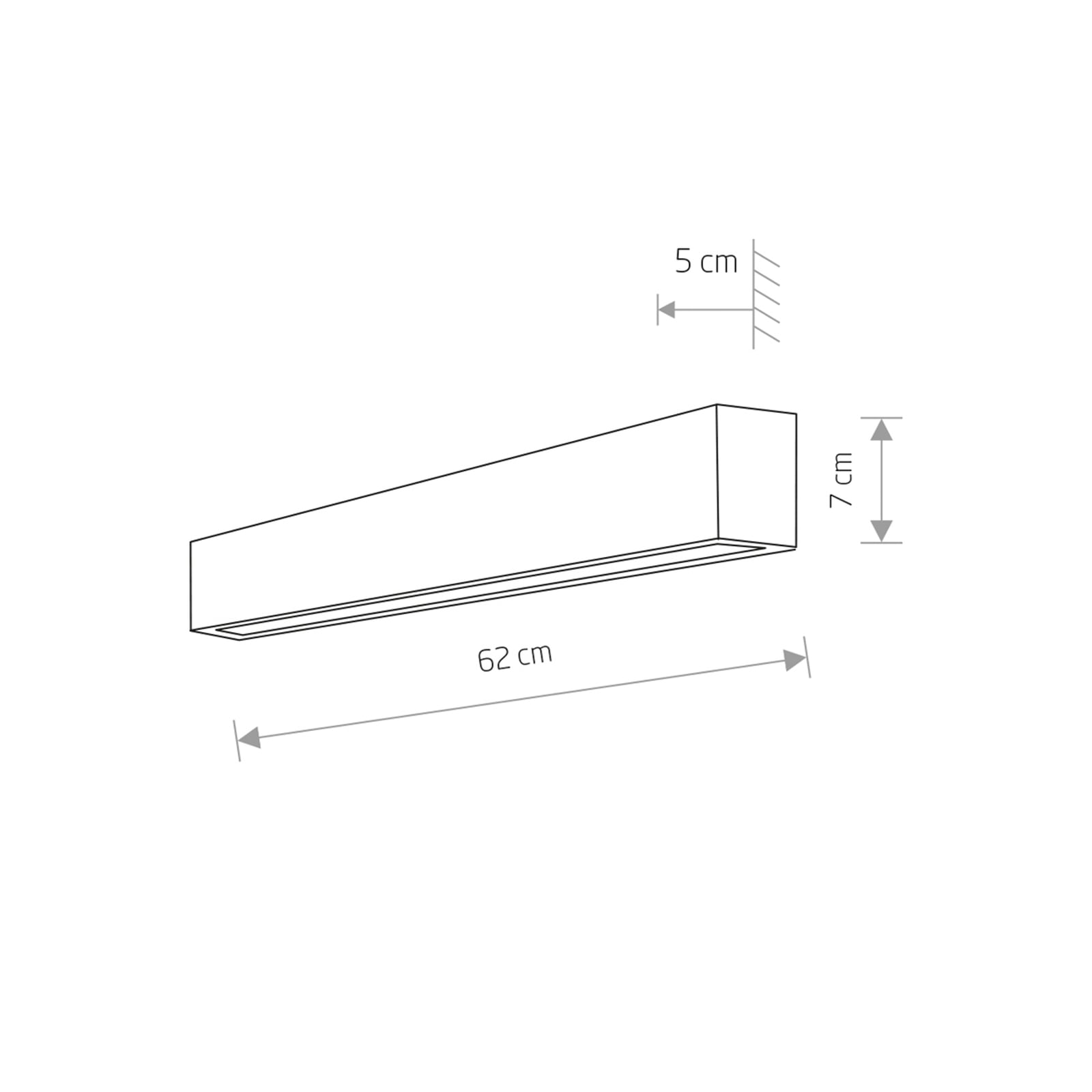Vegglampe Straight S LED 62 cm hvit i moderne interiør