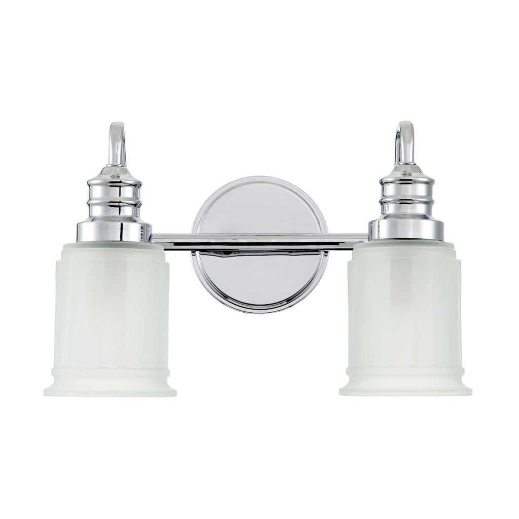 Vegglampe Swell 2-lys krom satinert glass IP44 forfra