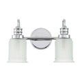 Vegglampe Swell 2-lys krom satinert glass IP44 forfra
