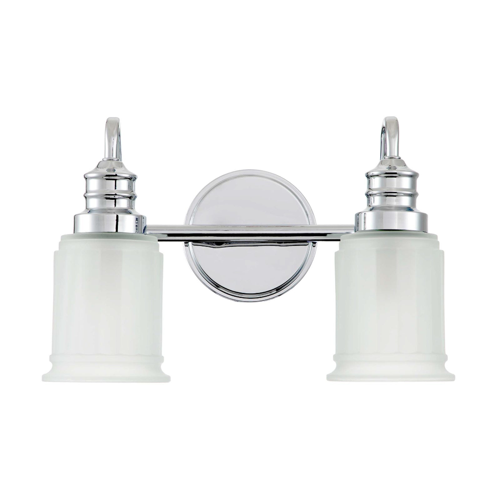 Vegglampe Swell 2-lys krom satinert glass IP44 forfra