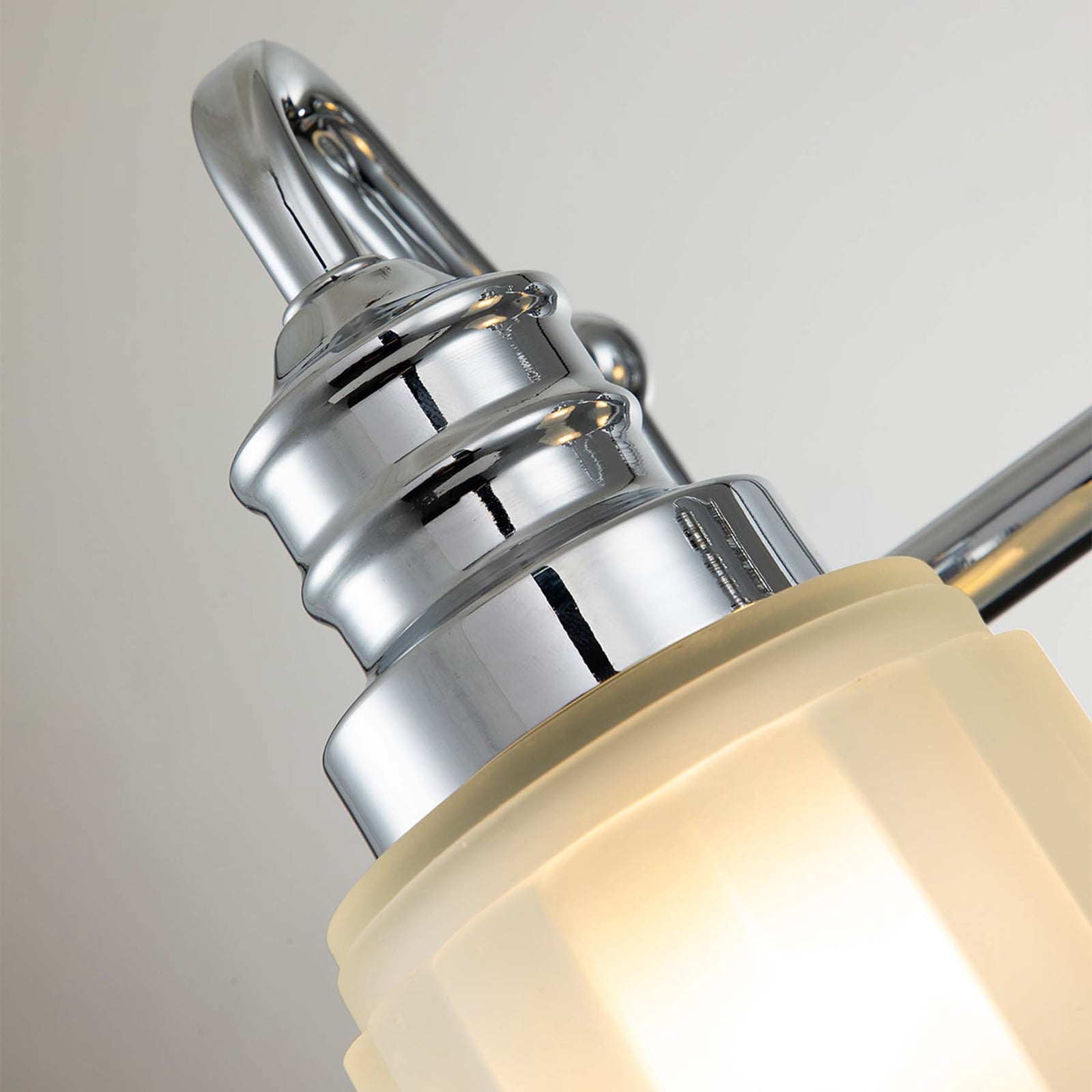 Vegglampe Swell 2-lys krom satinert glass IP44 bakside