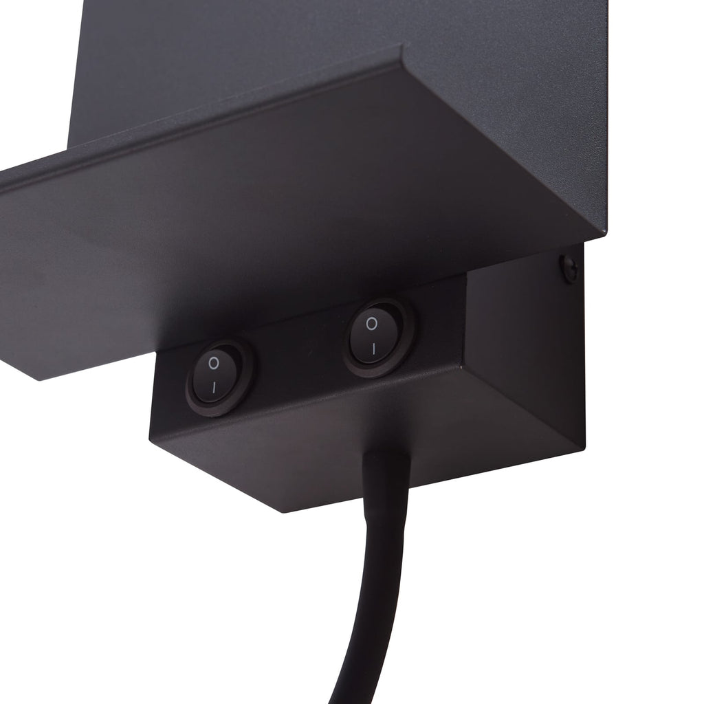 Sideprofil Vegglampe Thorid svart med fleksarm