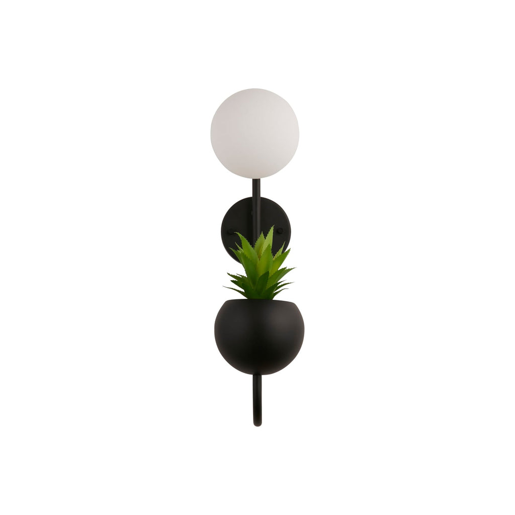 Bakside av Vegglampe X Lunar med blomsterpotte svart/hvit G9