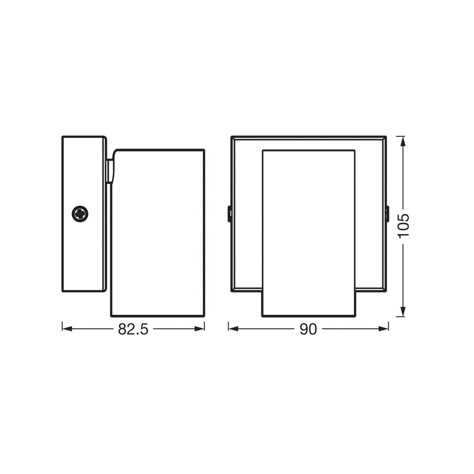 Veggspot OCTAGON svart dimbar GU10 LED 2700K bakside