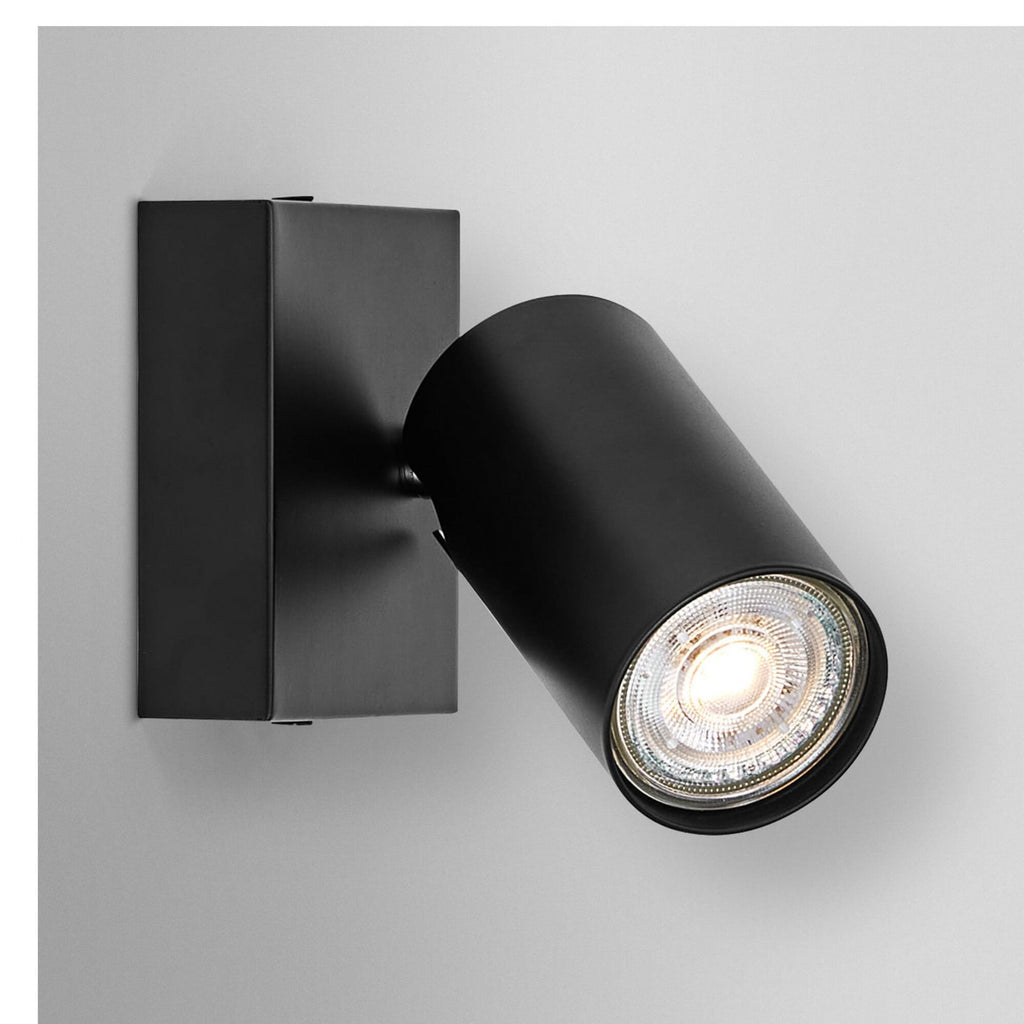 Veggspot OCTAGON svart dimbar GU10 LED 2700K detalj