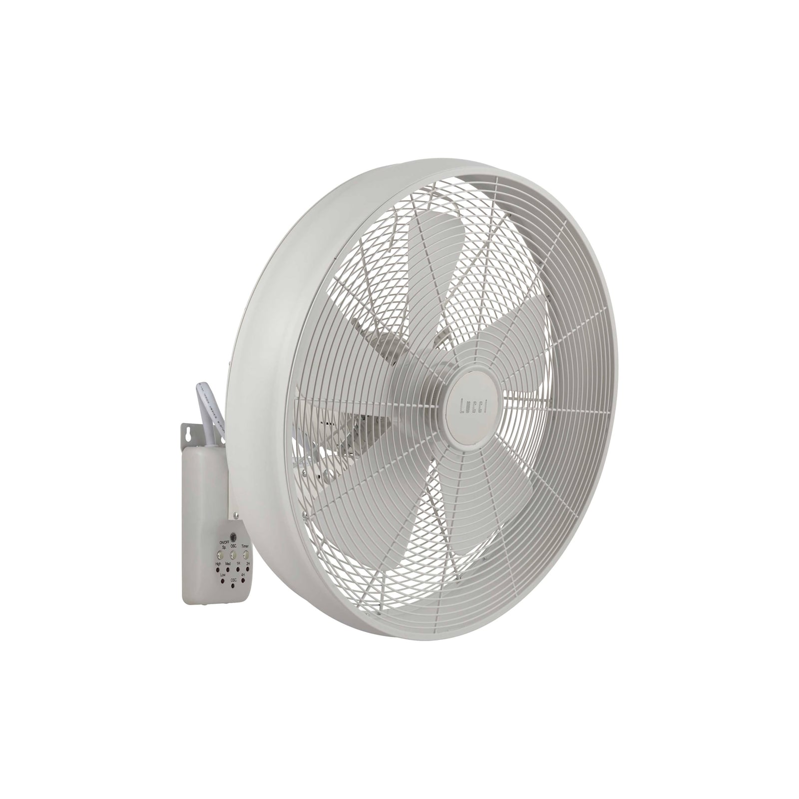 Veggvifte Breeze hvit Ø41 cm med fjernkontroll forfra