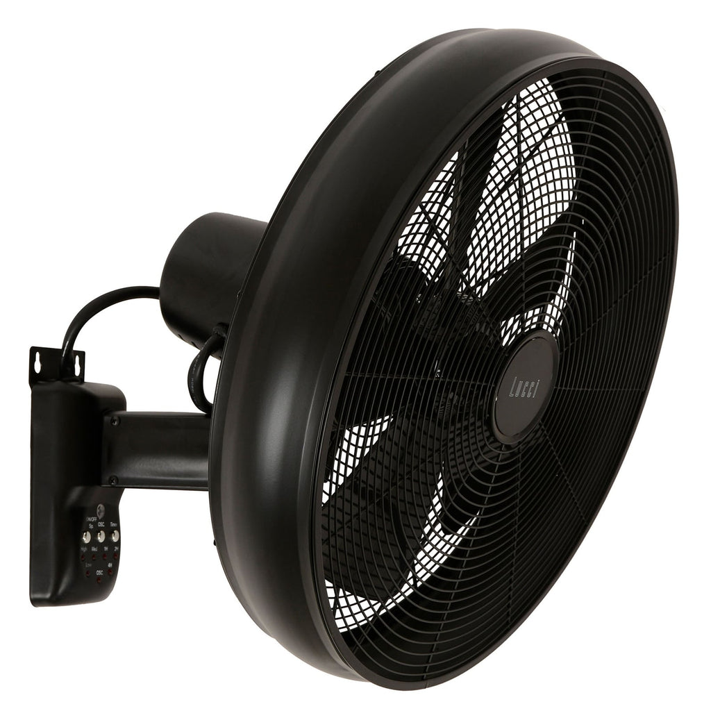 Veggvifte Breeze svart Ø41 cm med fjernkontroll forfra