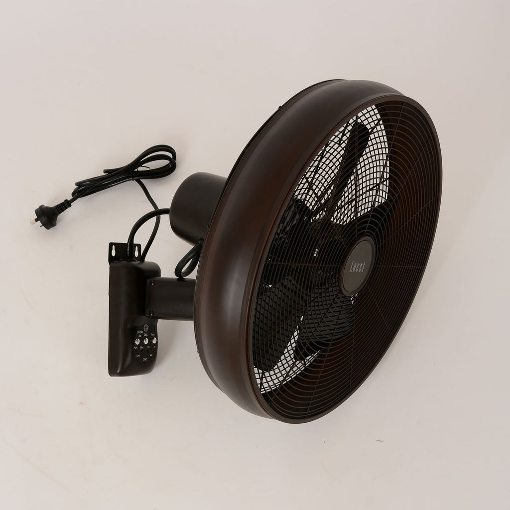 Veggvifte Breeze svart Ø41 cm med fjernkontroll bakside