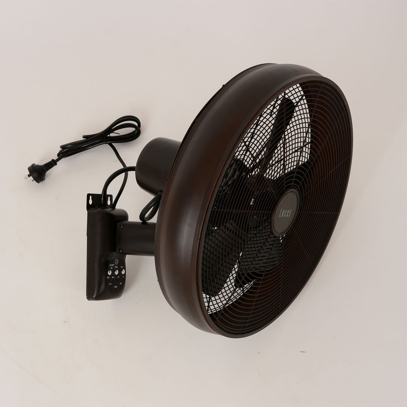 Veggvifte Breeze svart Ø41 cm med fjernkontroll bakside