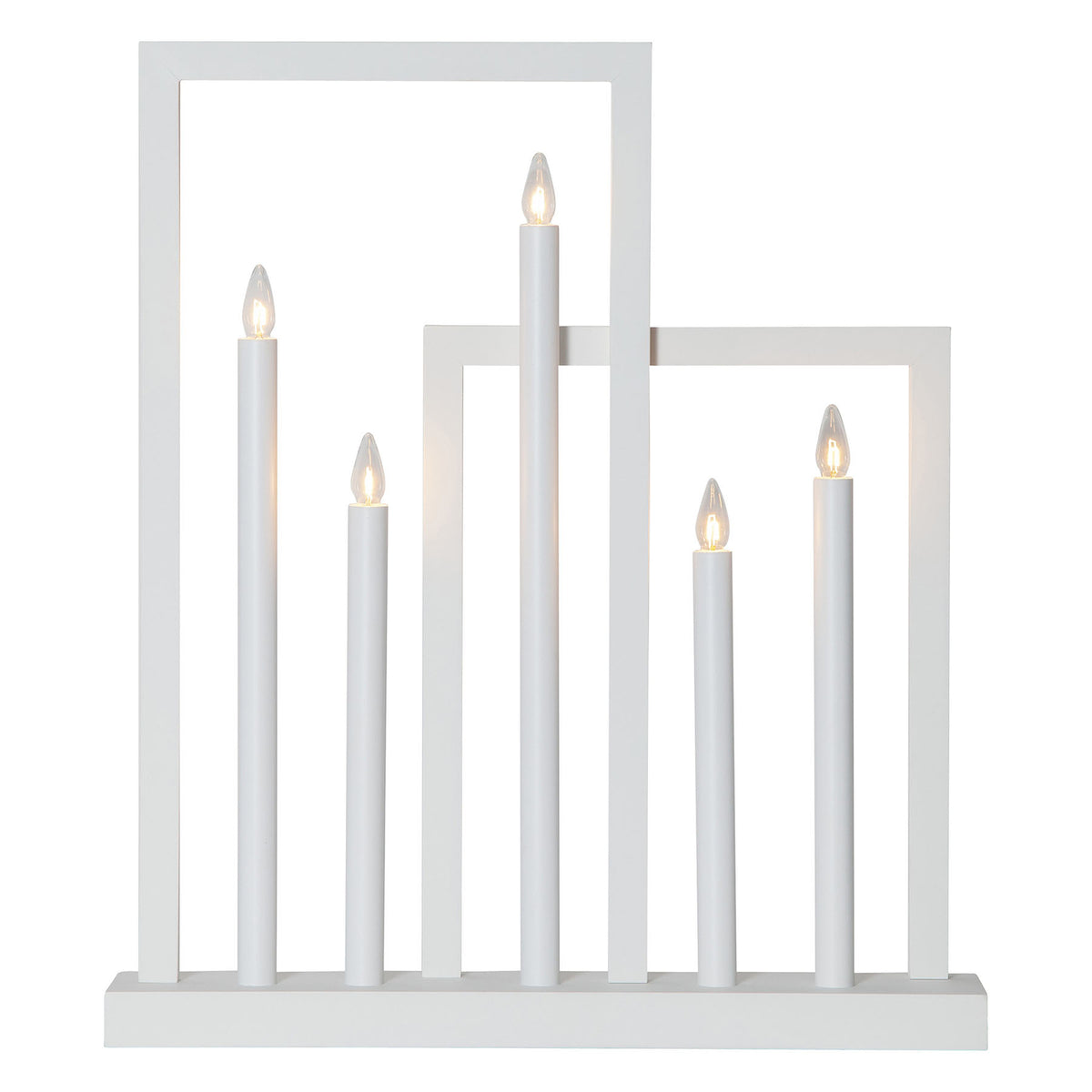 Vinduslysestake Frame 5-lys tre hvit 45x51 cm detalj av lys