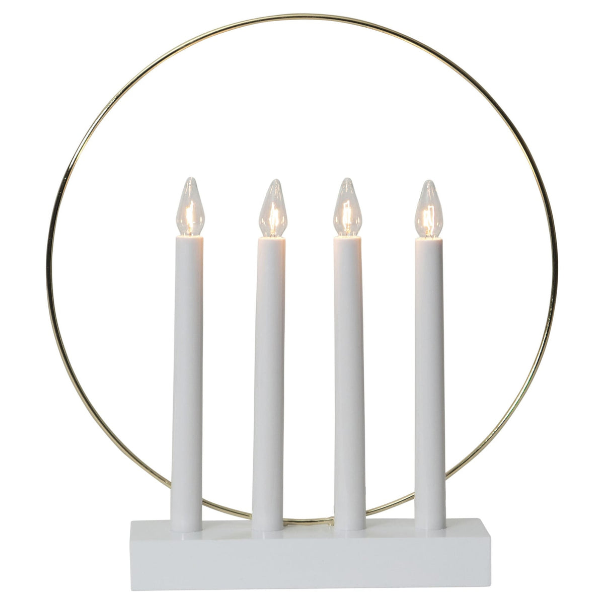 Detalj av Vinduslysestake Glossy ring 4 lys /messing 35 cm