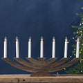 Vinduslysestake Navida 7-lys tre brun 60 cm forfra