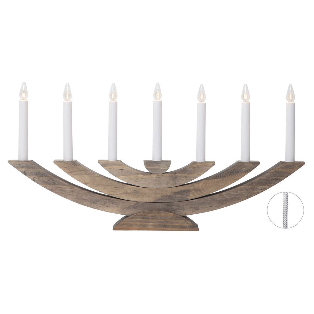 Vinduslysestake Navida 7-lys tre brun 60 cm bakside
