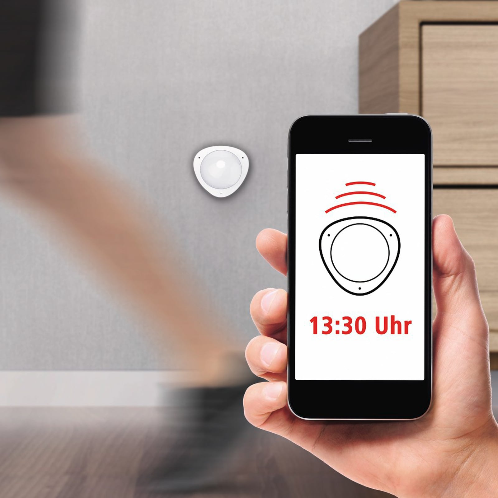 WiFi bevegelsessensor appstyrt og stemmestyring hvit - Hama bakside