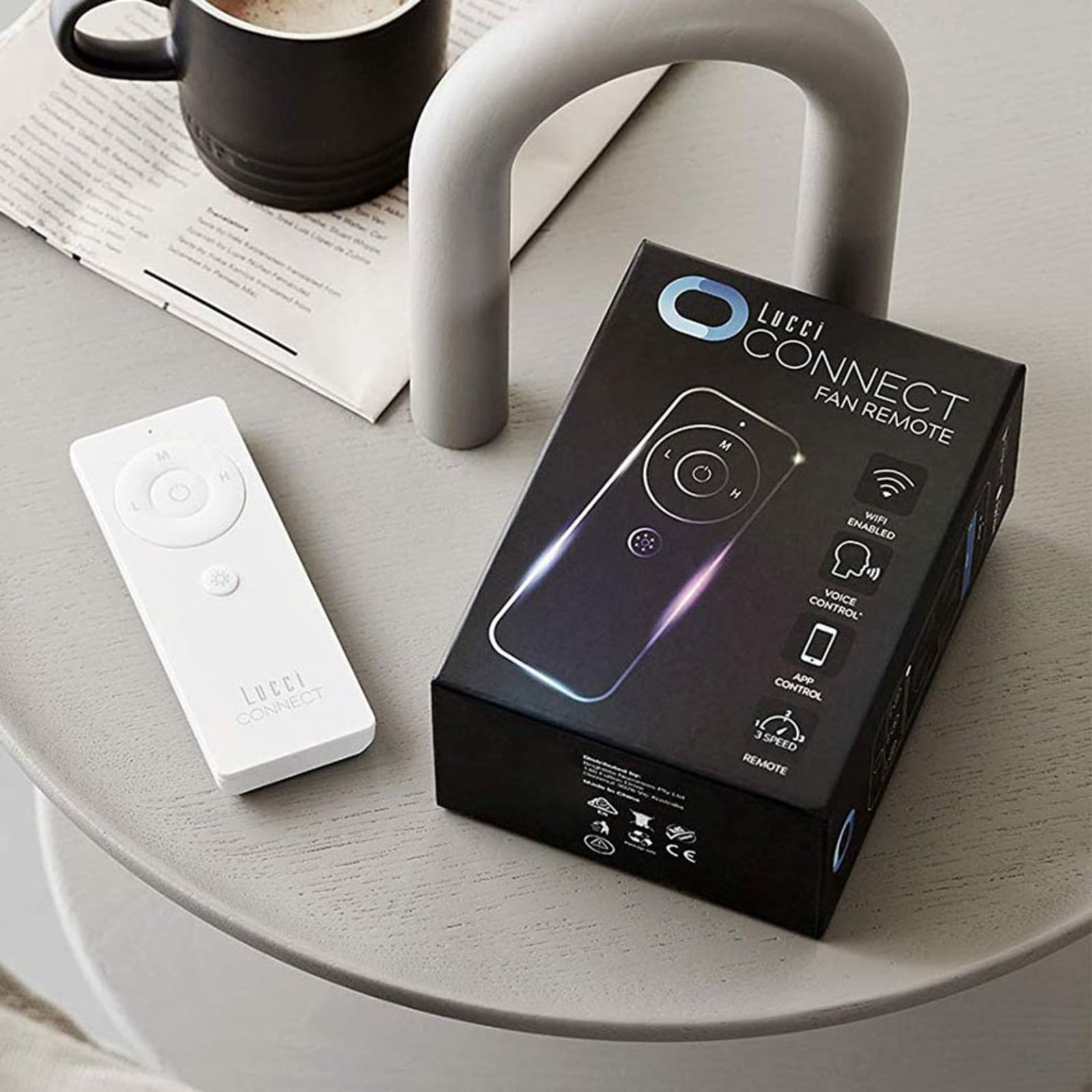 WiFi-fjernkontroll Lucci Connect for takvifte forfra