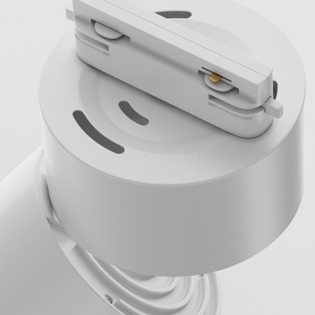 Yin LED-spot for skinnesystem dimbar hvit 15W 4000K sideprofil